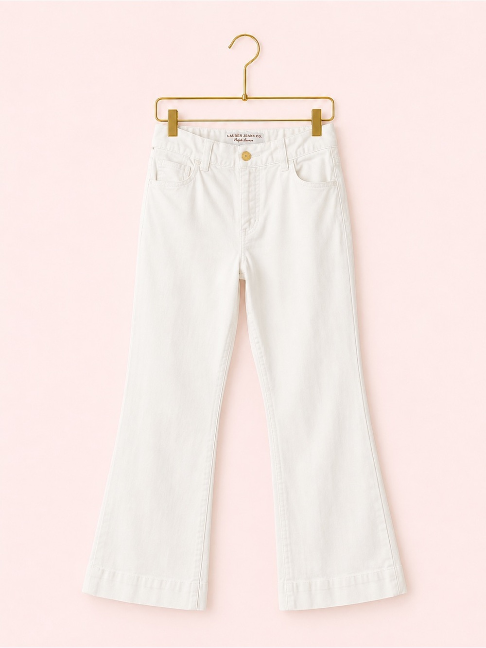 Lauren Jeans Co. Ralph Lauren White Bootcut Stretch Jeans | Size 12 | Y2K